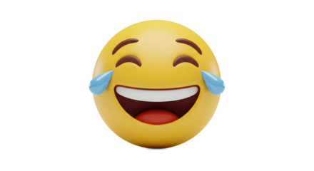 Laughing Emoji Crying Tears of Joy on White Background