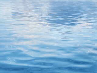 Tranquil Blue Water Surface with Perfectly Smooth Reflections