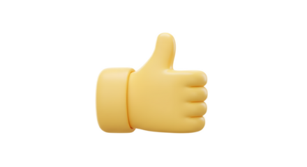 Thumbs Up Emoji on White Background