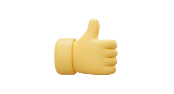 Thumbs Up Emoji on White Background