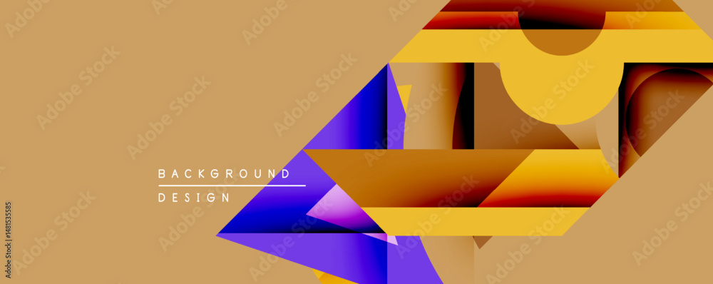 Poster Abstract geometric design. Vibrant colors blend, creating dynamic visual texture. Modern aesthetic suitable for backgrounds, presentations.