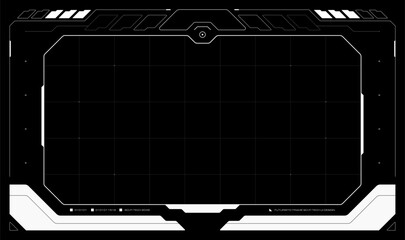 Futuristic frame streaming vector illustration. Live stream interface overlay frames for gamer broadcast.