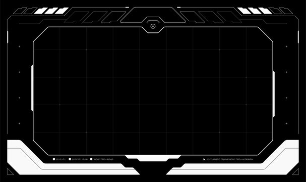 Futuristic frame streaming vector illustration. Live stream interface overlay frames for gamer broadcast.