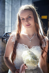Beautiful couple celebrates their wedding during an elegant indoor ceremony with heartfelt moments and joyful smiles