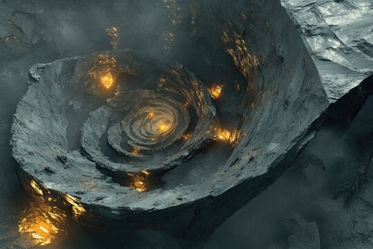 Spiral cavern, fiery depths - Powered by Adobe
