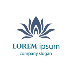 Elegant and beautiful blooming flower logo illustration