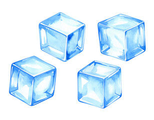 Ice cubes isolated on white background
