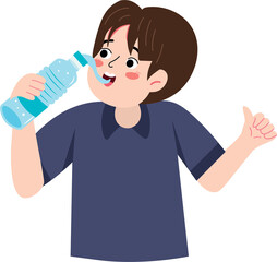 Drink more water campaign with child character