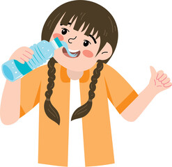 Child with water bottle