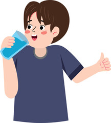 Child with fresh mineral water