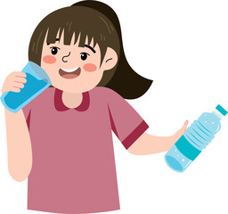 Children and clean water campaign illustration