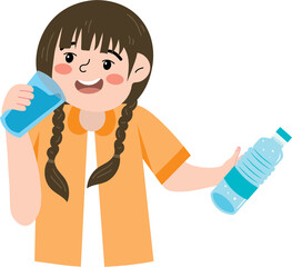 Hydrated kid character for health education