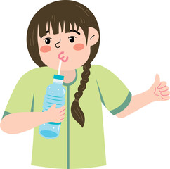 Healthy hydration for children cartoon