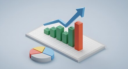Upward Trend Data Visualization of Growth and Progress