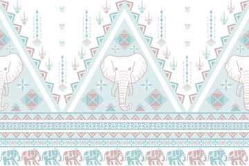 popular elephant pattern in asian style this elephant graphic is fashionable in thailand india and south east asia and this elephant and baby elephant can be for textile industry and any package © Prapapan Hongkham