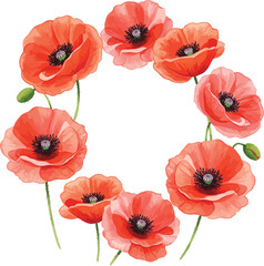 Obraz premium Poppy Wreath with Remembrance Text