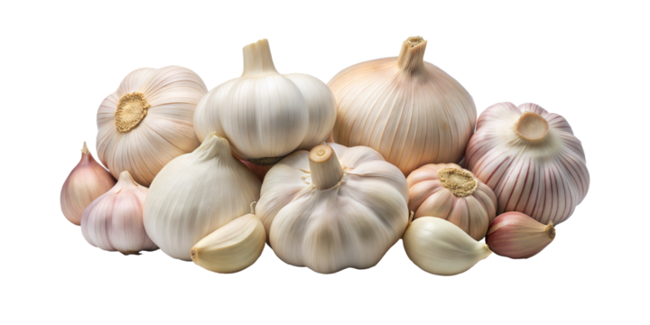 Garlic Gathering: A collection of fresh garlic bulbs and cloves, capturing the essence of culinary delight.