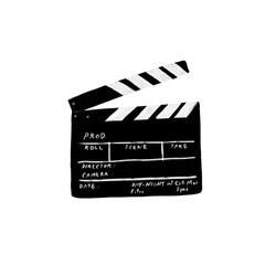 Obraz premium film slate on white background