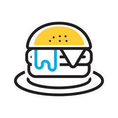 Vector multi color icon for Cheeseburger