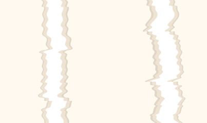 Beige canvas with two ragged, vertical white stripes, soft shadows.