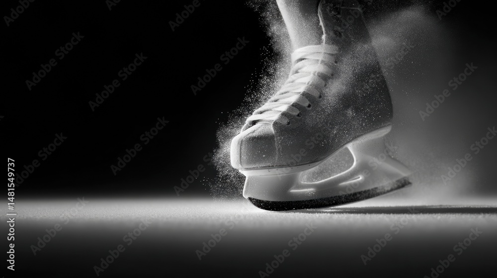 Aufkleber dynamic ice hockey performance capture high-velocity monochrome skate motion blur - extreme sports t
