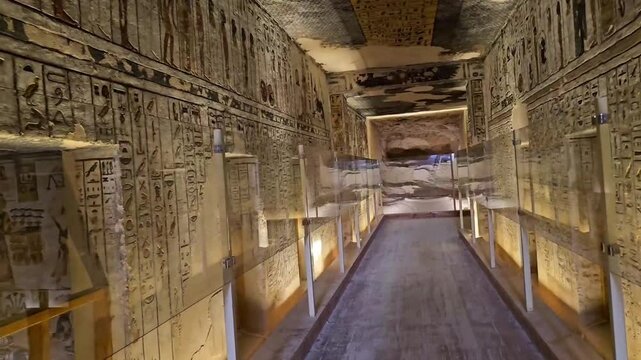 Interior Corridor of an Ancient Egyptian Royal Tomb in Valley of the Kings