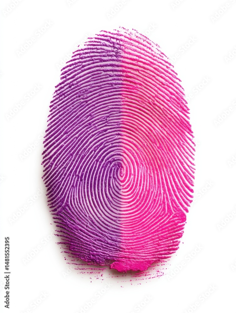 Poster Biometric Identity Visualization Ultra-Precise Digital Fingerprint in Vibrant Gradient - Next-Gen Cybersecurity and Personal Authentication Technology
