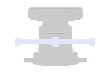 Vector 3D Line Art cartoon Solid flat color Technical illustration design Minimalist Simplified 2D Clean gray GREY MULTIPURPOSE PIPE BENCH VISE TABLE PINCERS