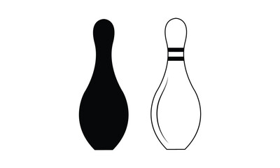Bowling pins icon in outline style vector illustration for design and web isolated on white background. Bowling pins vector object for label and advertising . Vector Illustration . EPS 20 . 