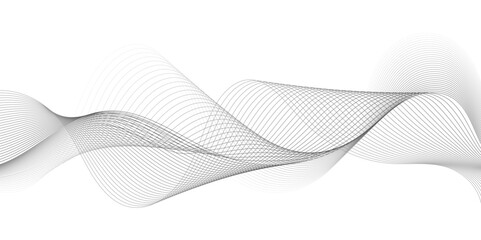 Abstract digital stylized black  and whit curved wavy line art element for design white Striped line texture background. Vector illustration.