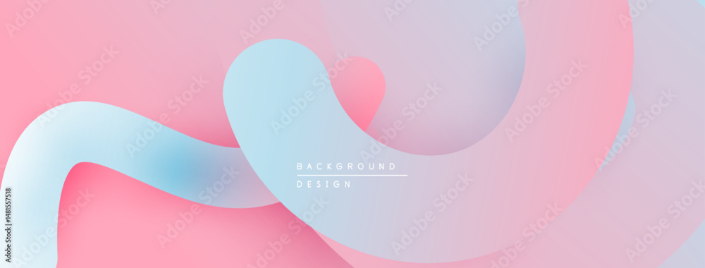 Aufkleber abstract fluid shapes blend pinks, blues, whites. soft gradients create dynamic background design. m