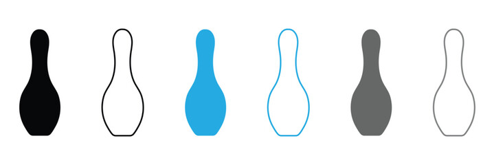 Bowling pins icon in outline style vector illustration for design and web isolated on white background. Bowling pins vector object for label and advertising . Vector Illustration . EPS 20 . 