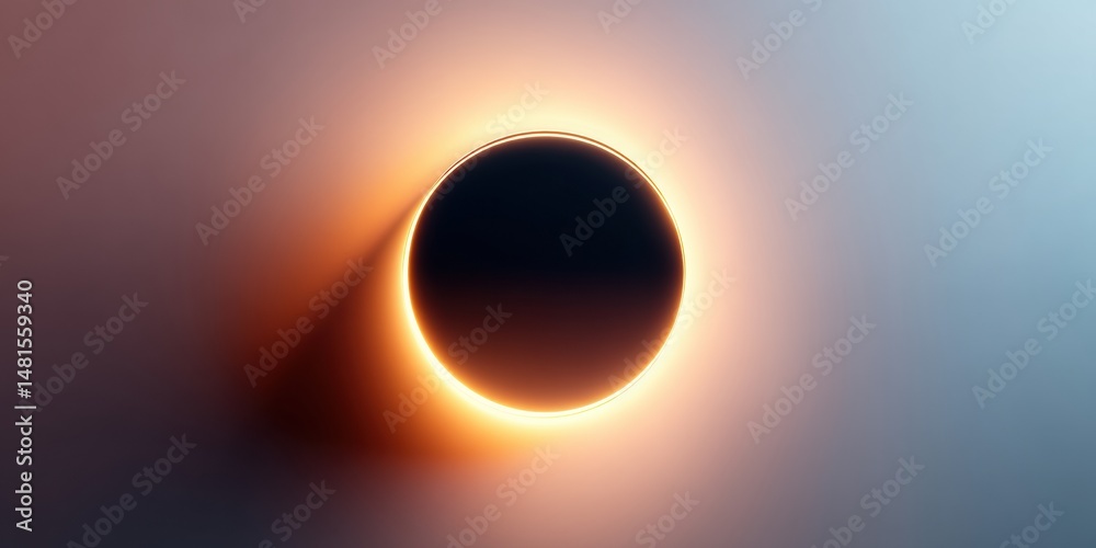Poster Cosmic Minimalism Solar Eclipse Visualization for Digital Wellness Branding - Immersive Astronomical Design Exploring Transformative Visual Meditation Experiences