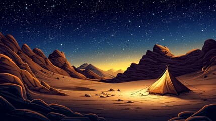 Experience the enchanting nights of Arabia while camping.