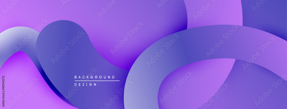 Aufkleber Abstract purple design. Smooth shapes overlap creating dynamic visual effect. Modern background suitable for various projects.