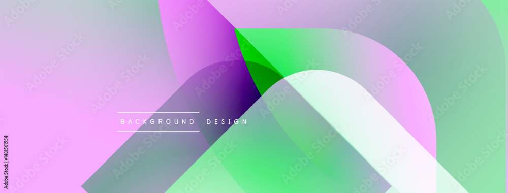 Poster Abstract gradients blend, creating dynamic visual flow. Soft purple, green hues dominate composition. Modern design element.