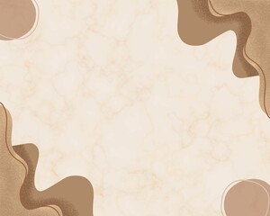 Brown abstract vintage background featuring blob shapes and a marble-like texture