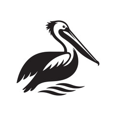 pelican vector silhouette clip art logo design illustration