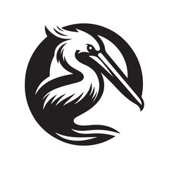 pelican vector silhouette clip art logo design illustration