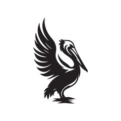 pelican vector silhouette clip art logo design illustration