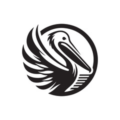 pelican vector silhouette clip art logo design illustration