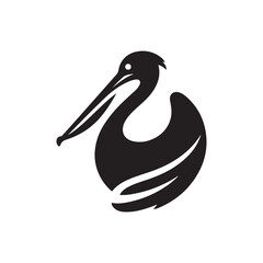 pelican vector silhouette clip art logo design illustration