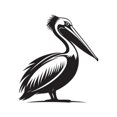 pelican vector silhouette clip art logo design illustration