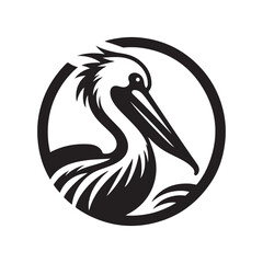 pelican vector silhouette clip art logo design illustration