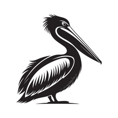 pelican vector silhouette clip art logo design illustration