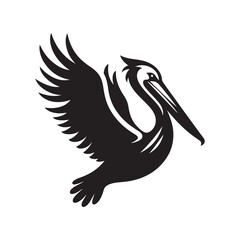 Obraz premium pelican vector silhouette clip art logo design illustration