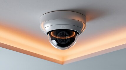 Dome CCTV camera on ceiling