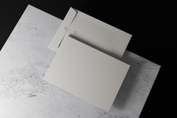 c4 envelope presentation on podium mockup