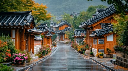 Korean Traditional Village Street