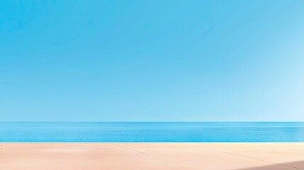 Fototapeta premium A serene coastal scene featuring sky and ocean elements